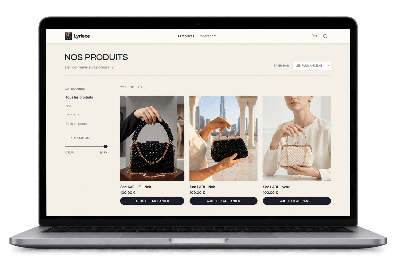 Presentation d'une boutique Zingou sur ordinateur